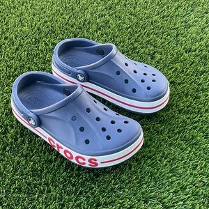 CROCS Kids Navy Water Shoes with Red Accents